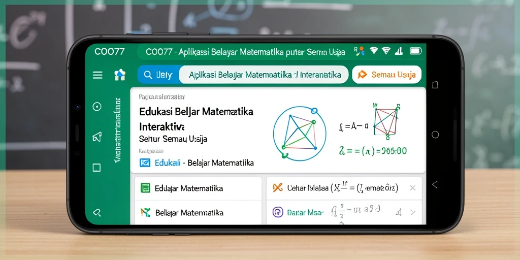 Tampilan antarmuka aplikasi COO77 untuk belajar matematika.