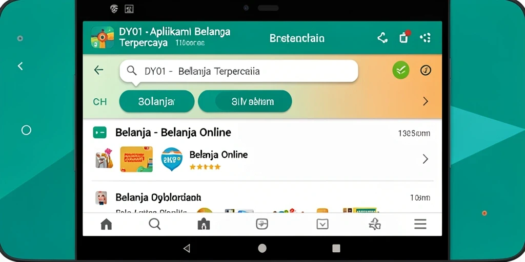 Antarmuka aplikasi DY01 yang sederhana dan fungsional untuk Belanja Online.