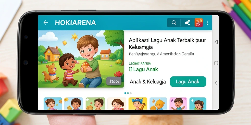 Antarmuka aplikasi HOKIARENA yang ceria dan ramah anak.