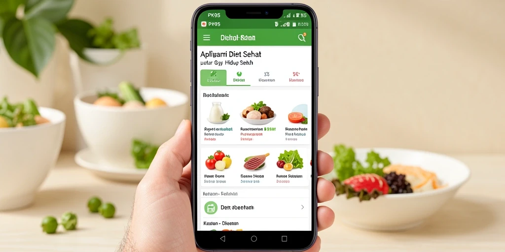 Antarmuka PK95 yang sederhana dan informatif untuk Diet Sehat.