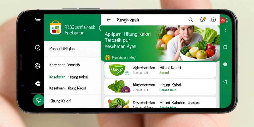 Tampilan antarmuka RR33 yang sederhana dan informatif untuk Hitung Kalori.