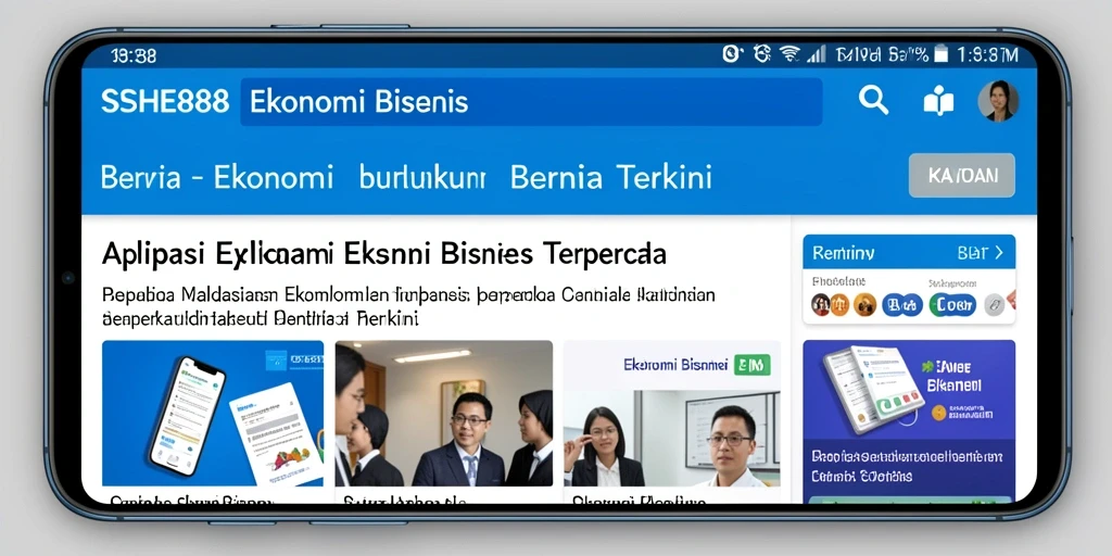 Antarmuka aplikasi SHE888 yang intuitif untuk berita Ekonomi Bisnis.