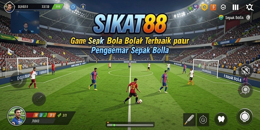 Antarmuka SIKAT88 yang modern dan fungsional saat bermain sepak bola.